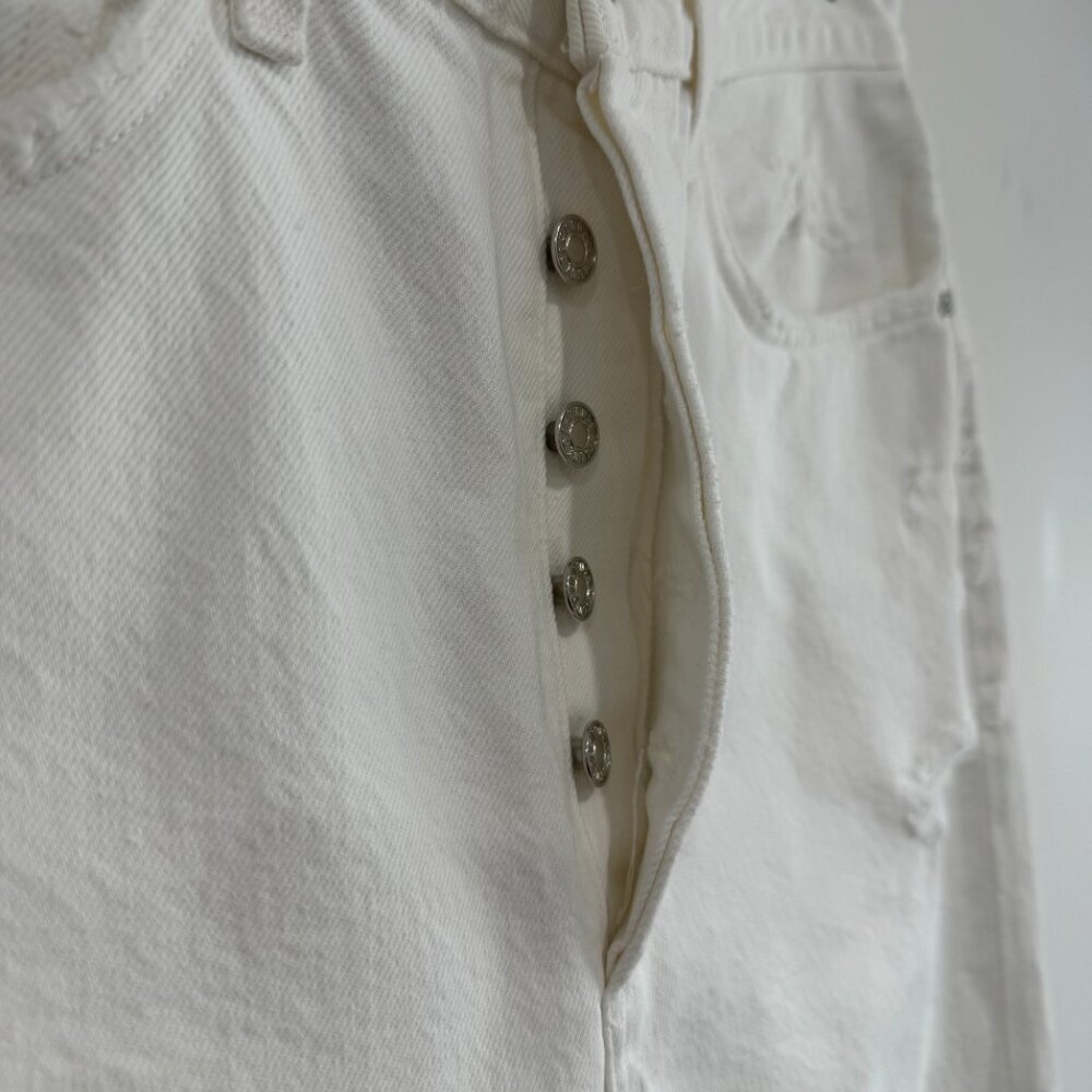Agolde White 90s Mid Rise Loose Fit Jeans Button Fly, Size 29 - Picture 9 of 17